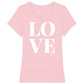 Damen-T-Shirt in zartem pink mit weißem LOVE LIKE JESUS Druck