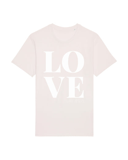Unisex T-Shirt in cremeweiß mit weißem LOVE LIKE JESUS Druck